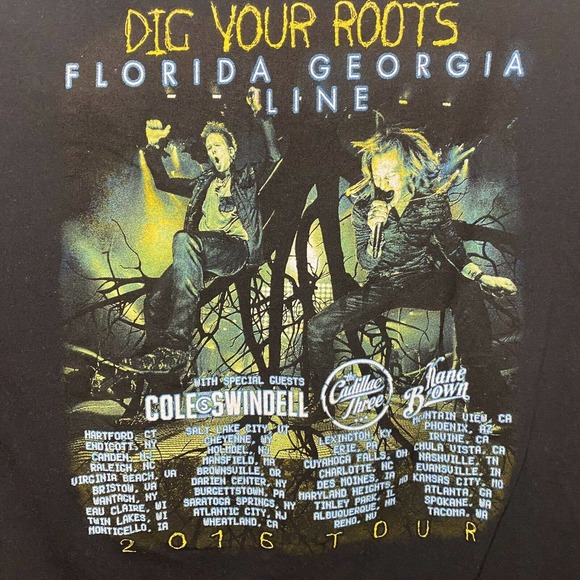 Florida Georgia Line 2016 Dig Your Roots Tour Tee Mens L or XL* see description - Picture 4 of 5
